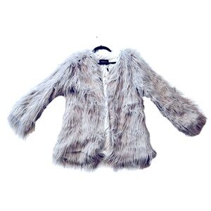 New With Tags faux silver/grey fur short coat.